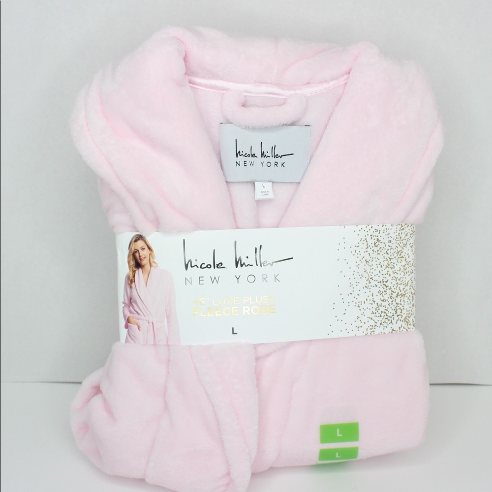 NWT Nicole Miller Night Robe in pink sz Large